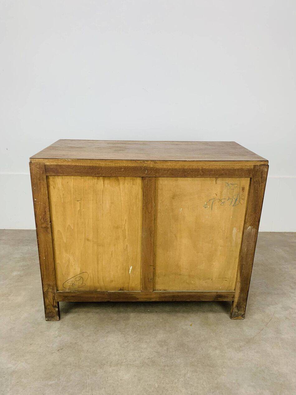 Wooden chest of drawers, splayed legs from the 1950s, vintage