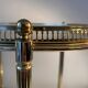 Neoclassical bar cart in gilded brass and smoked glass