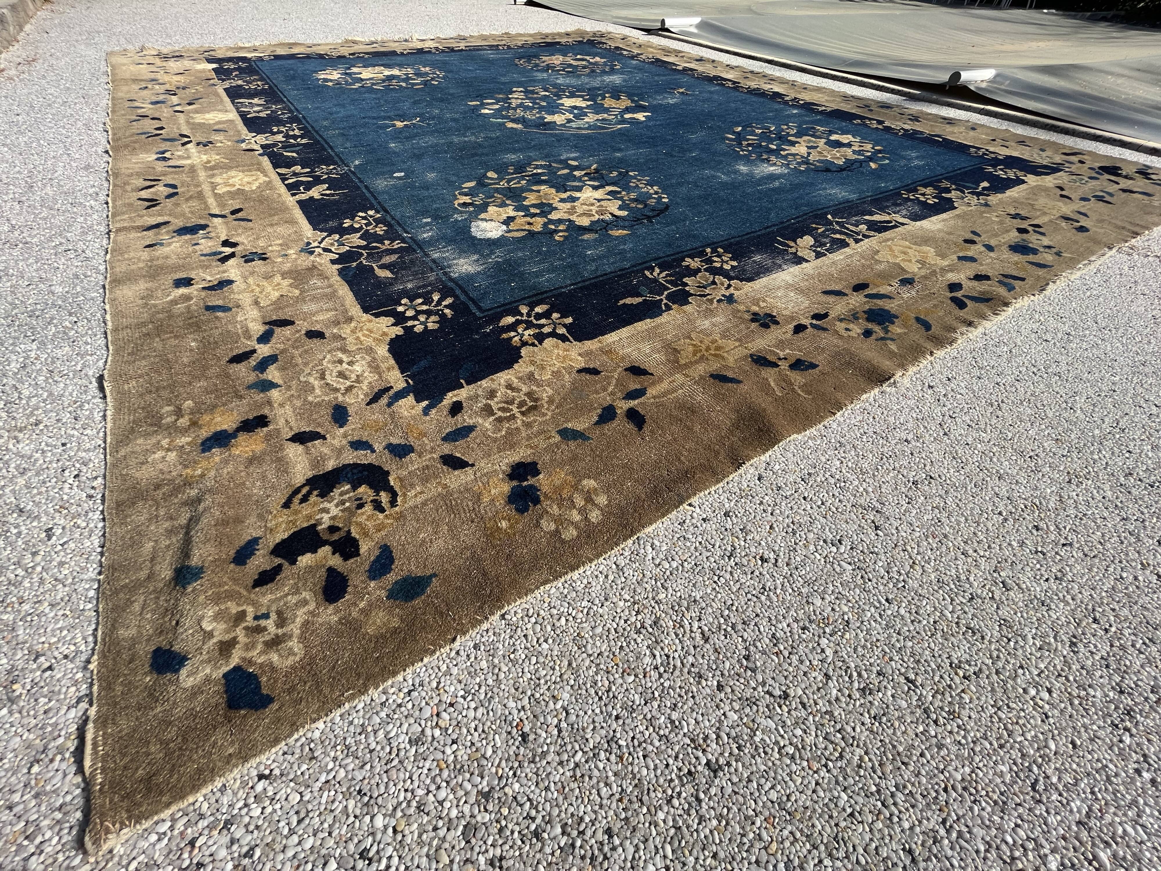Chinese Art Deco rug from Beijing circa 1900