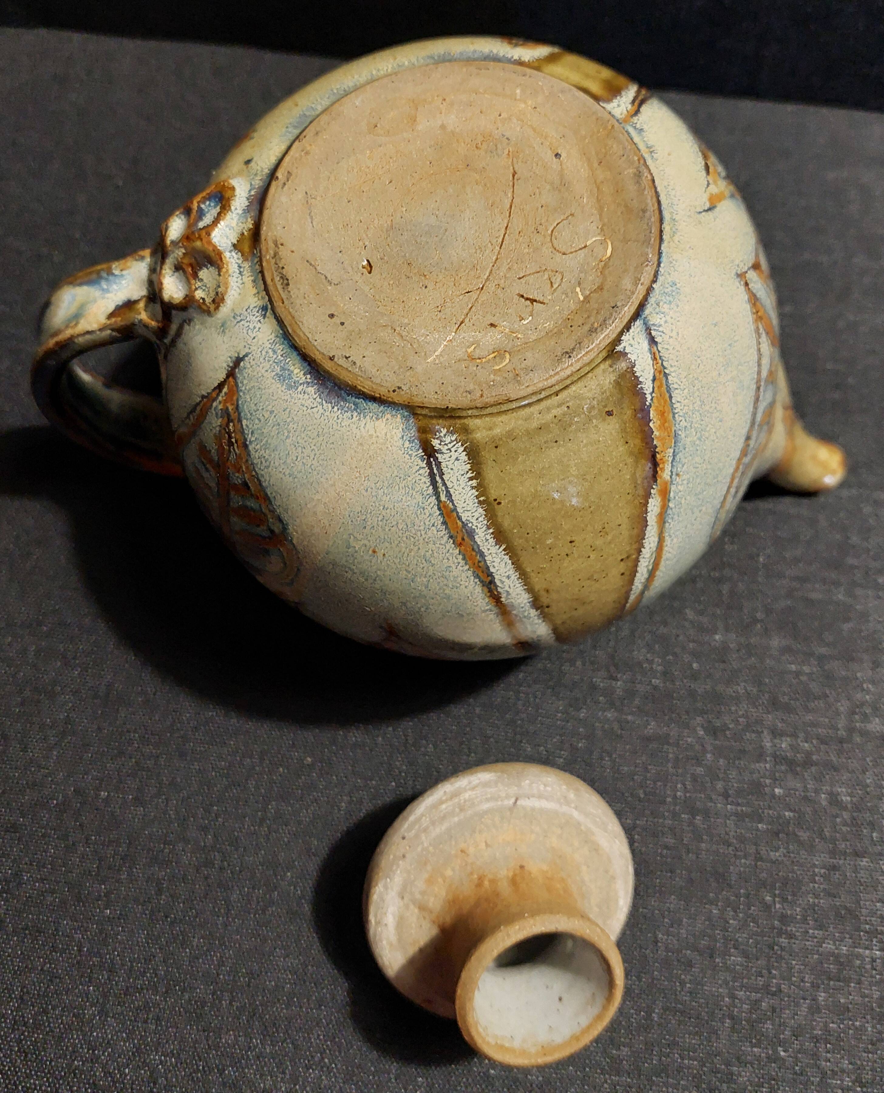 20th century ceramic tea service signed Jean Claude Seris