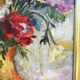 Peinture sur bois bouquet de fleurs