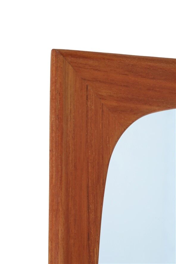 Fully restored mid-century teak mirror / Danish modern design / 1960s