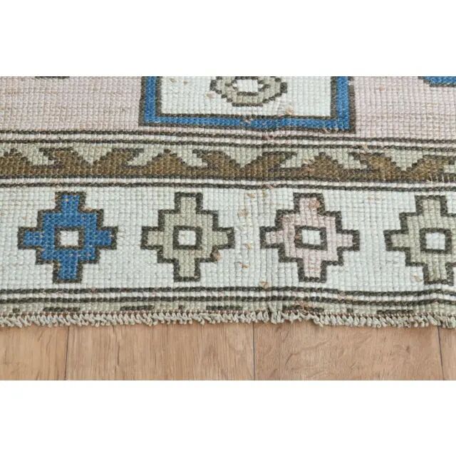 1970s Vintage Turkish Oushak Handmade Wool Cotton Pink Area Rug 130x190