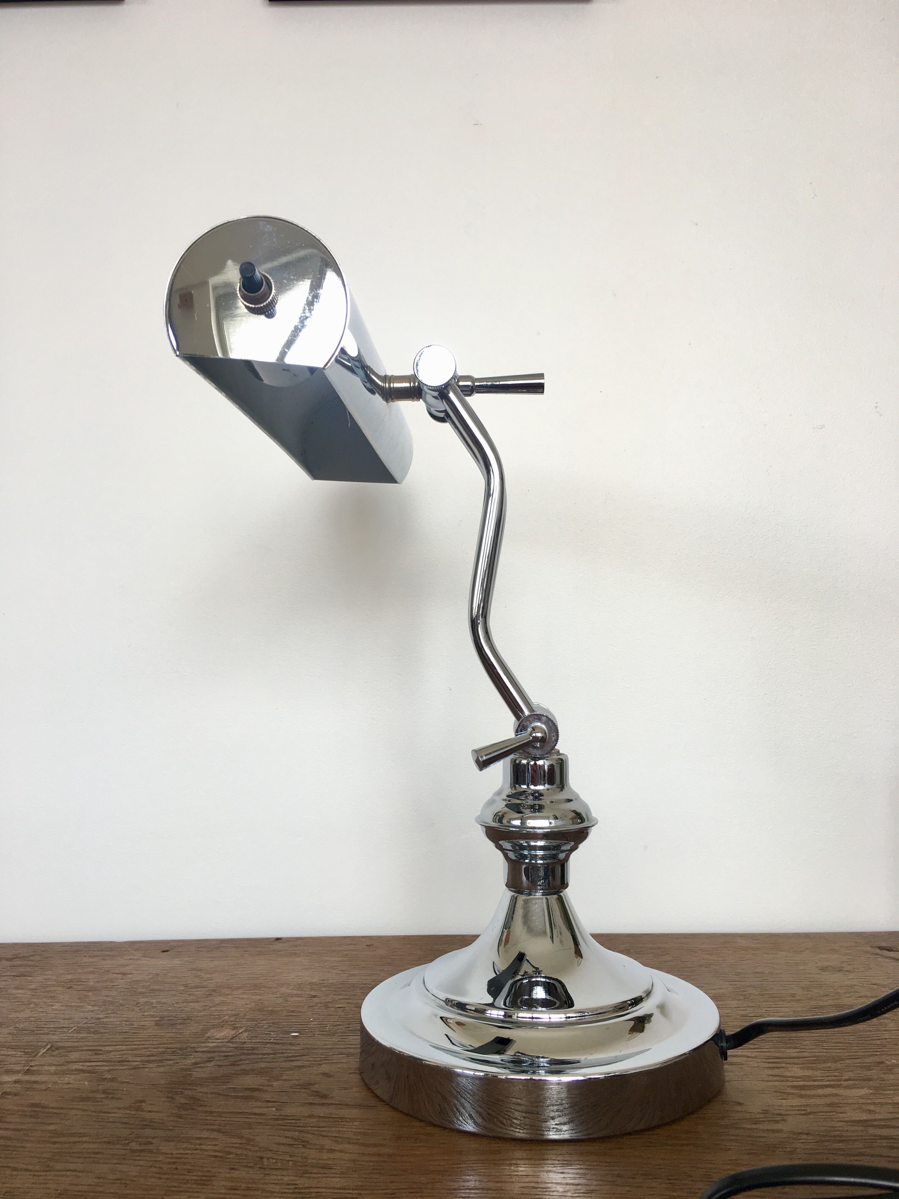 Notary lamp or banker in silver metal