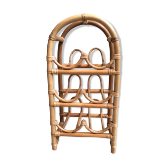 Vintage rattan storage bottle holder