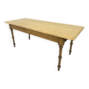 Table de ferme ancienne en sapin, esprit bistrot – 180 cm