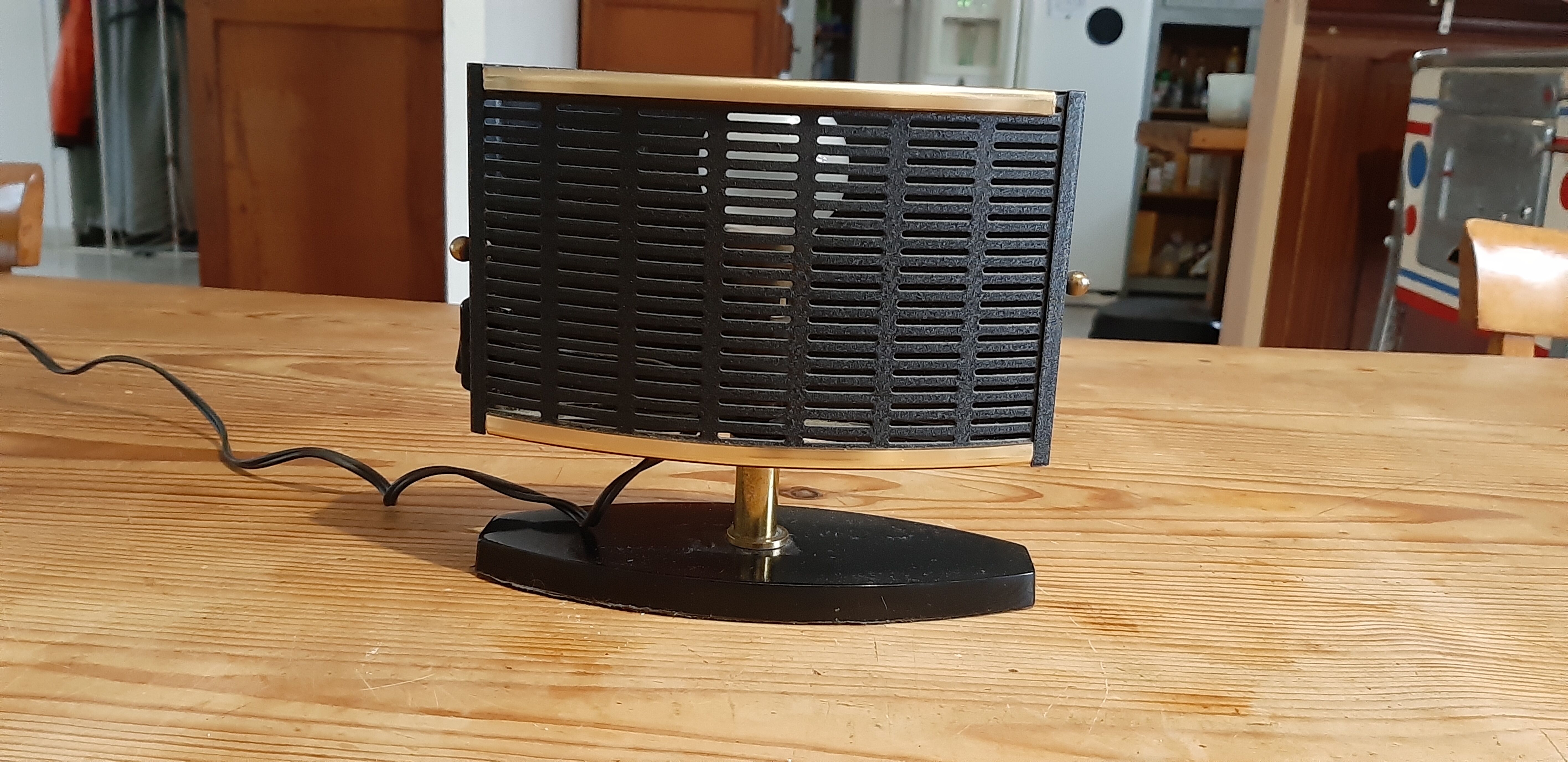 Vintage metal lamp black and gold