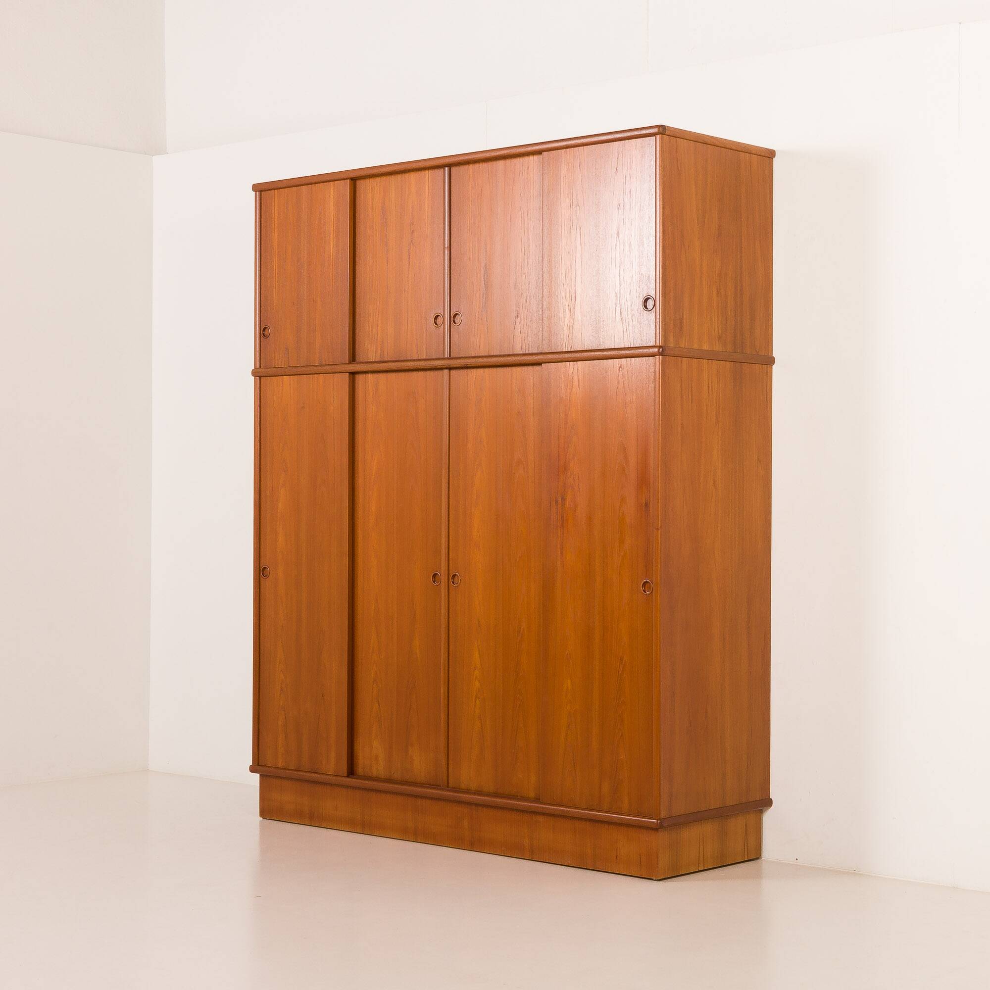 Omann Jun Extra large mid century teak wardrobe, Denmark, 1970s