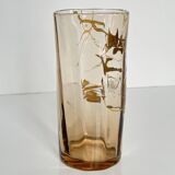 Vase en cristal à décor doré de branches et d'oiseaux, fin XIXe siècle