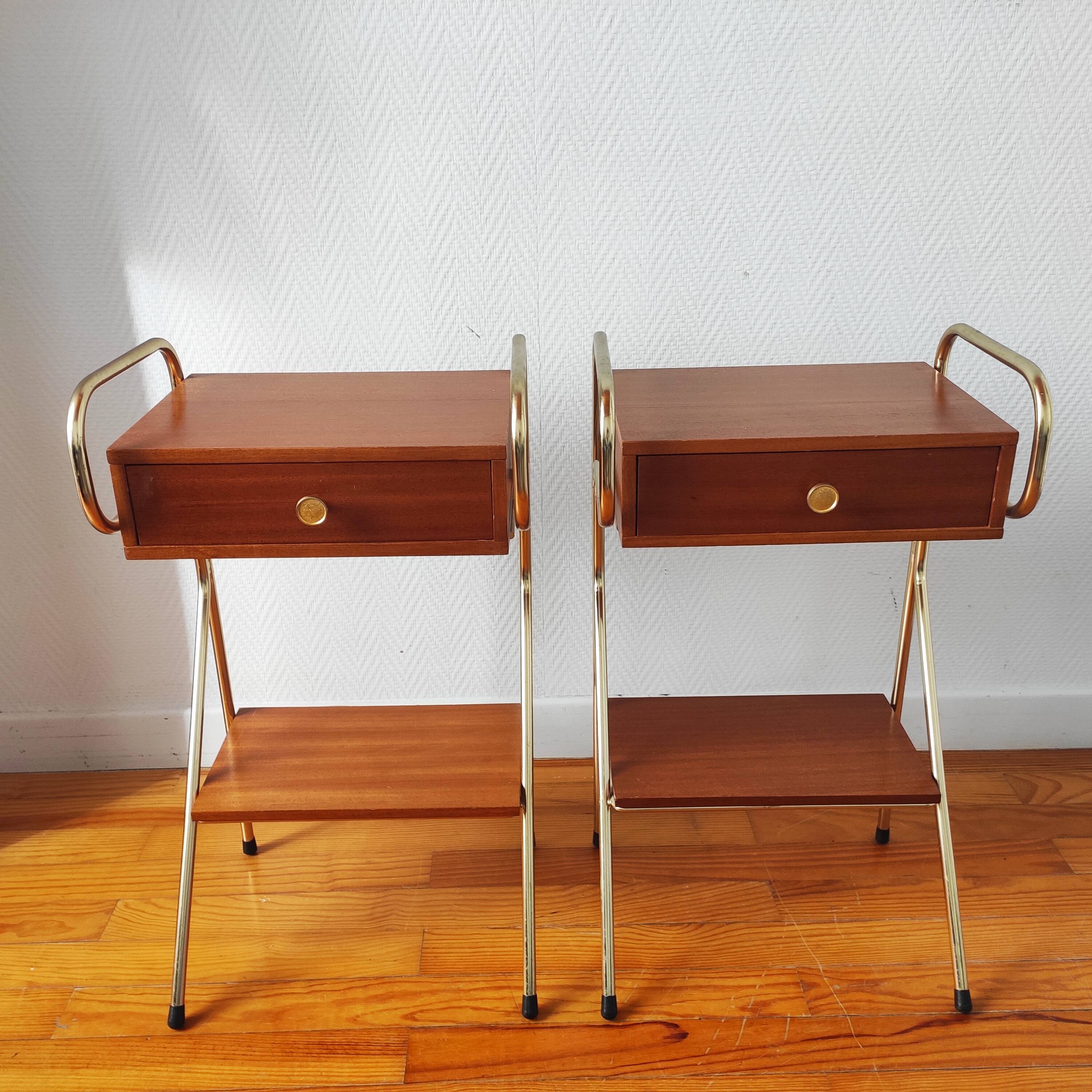 Pair of vintage modernist bedside tables