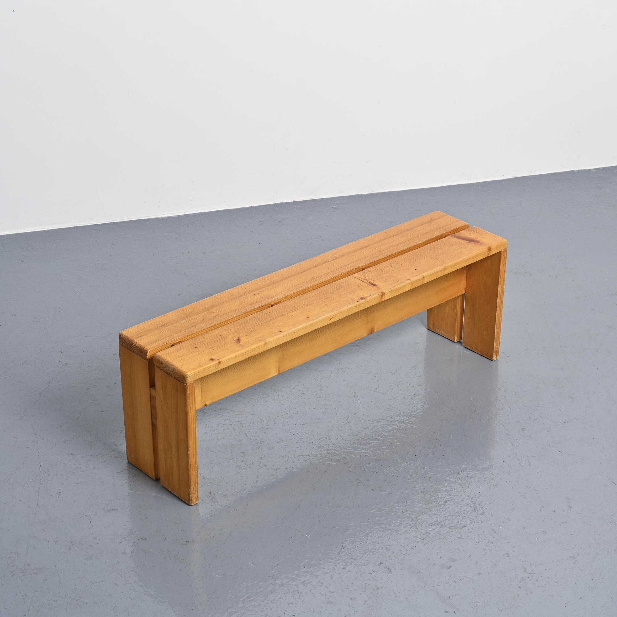 Banc en pin massif, Les Arcs, circa 1973