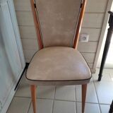 Chairs wood and imitation leather seated year 60