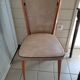 Chaises bois et simili cuir assise année 60