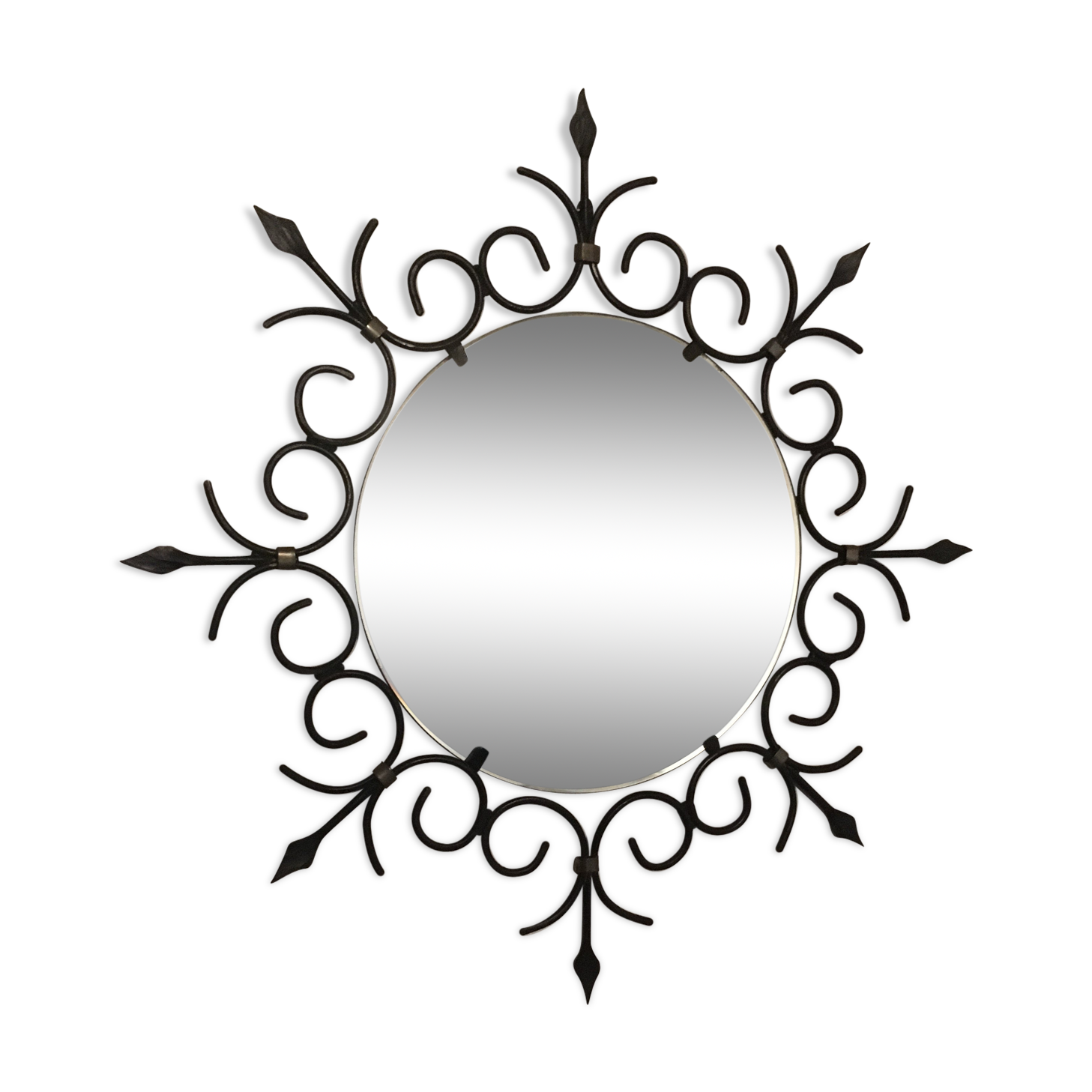 Nice mirror sun wrought iron vintage 60cm