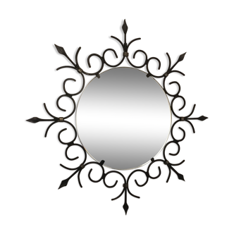 Nice mirror sun wrought iron vintage 60cm