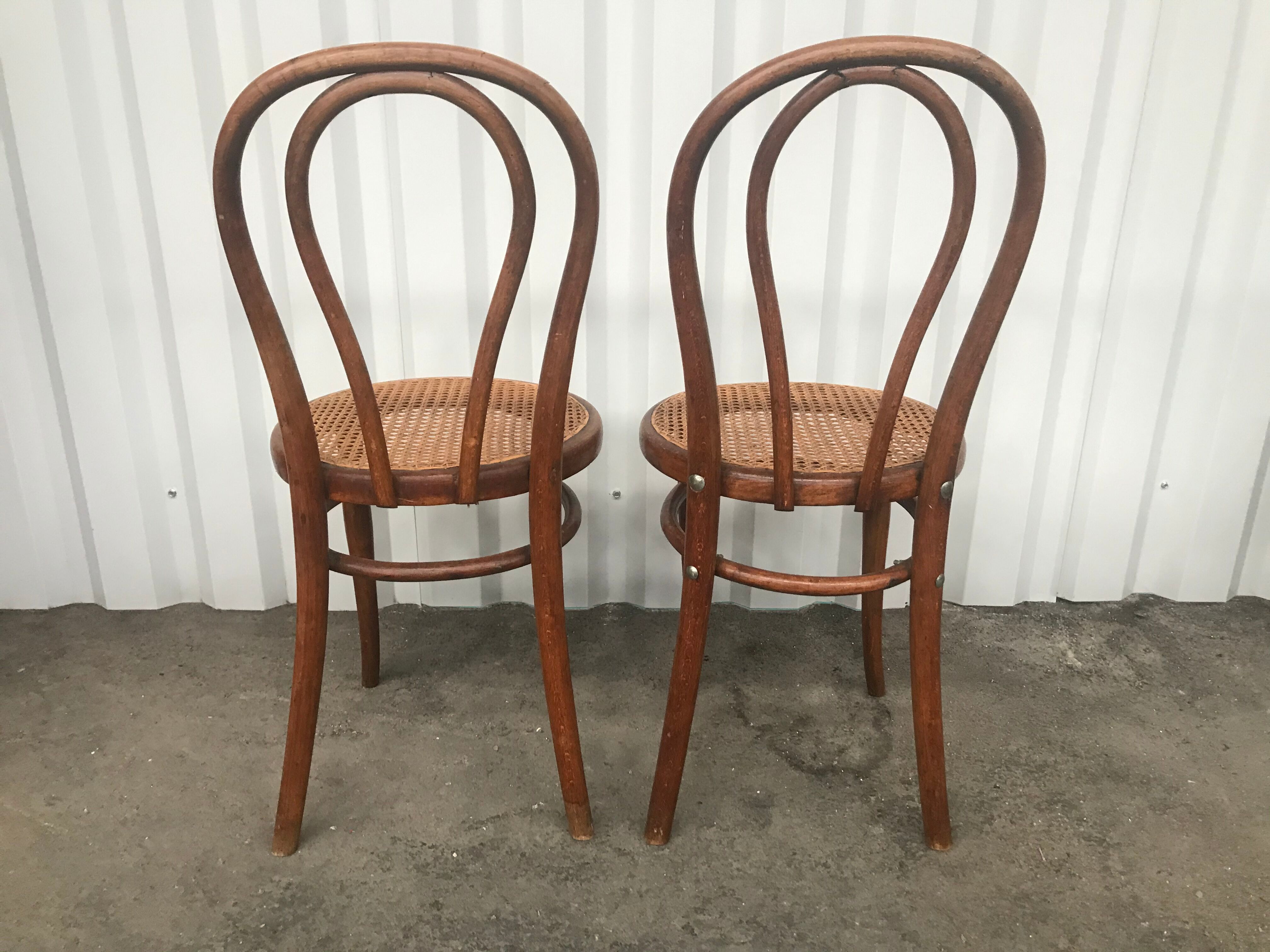 Pair of bistro chairs in canning Thonet