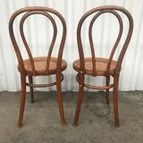 Pair of bistro chairs in canning Thonet