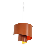 Orange swirl shaped pendant or ceiling lamp by Simon P. Henningsen for Lyfa, Denmark 1960's