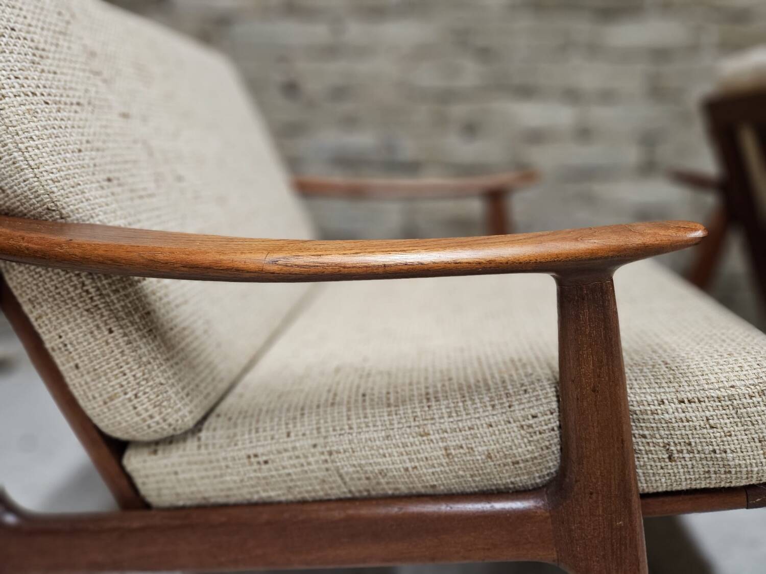 Pair of Scandinavian Danish teak armchairs 1960