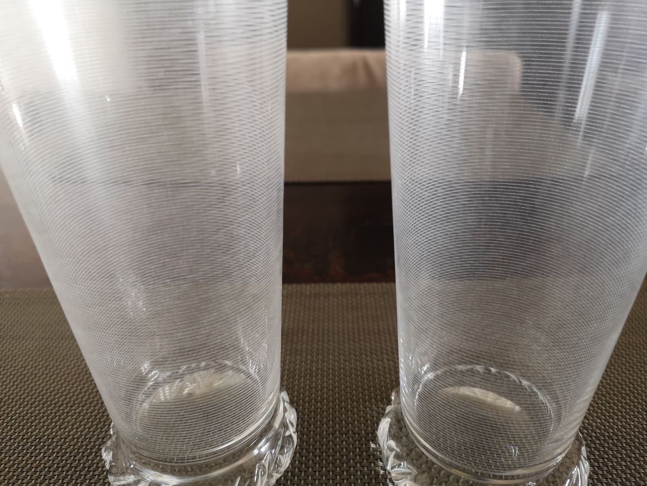 Duo of crystal glasses Daum 1950s