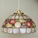 Vintage mother-of-pearl and brass pendant lampshade with fruit decorations