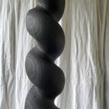 Burnt wood floor lamp