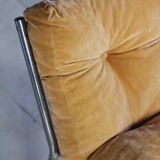 Vintage "Pixi" style armchair in velvet and chrome, 1970