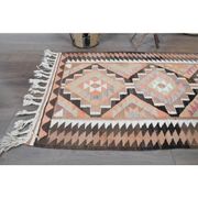 Handwoven Orange Wool Turkish Oushak Runner Rug 99x343