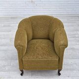 1950s, Danish relax armchair, light green furniture wool, oak wood.