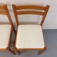 Pair of vintage chairs in pine and white terry fabric from the 70s