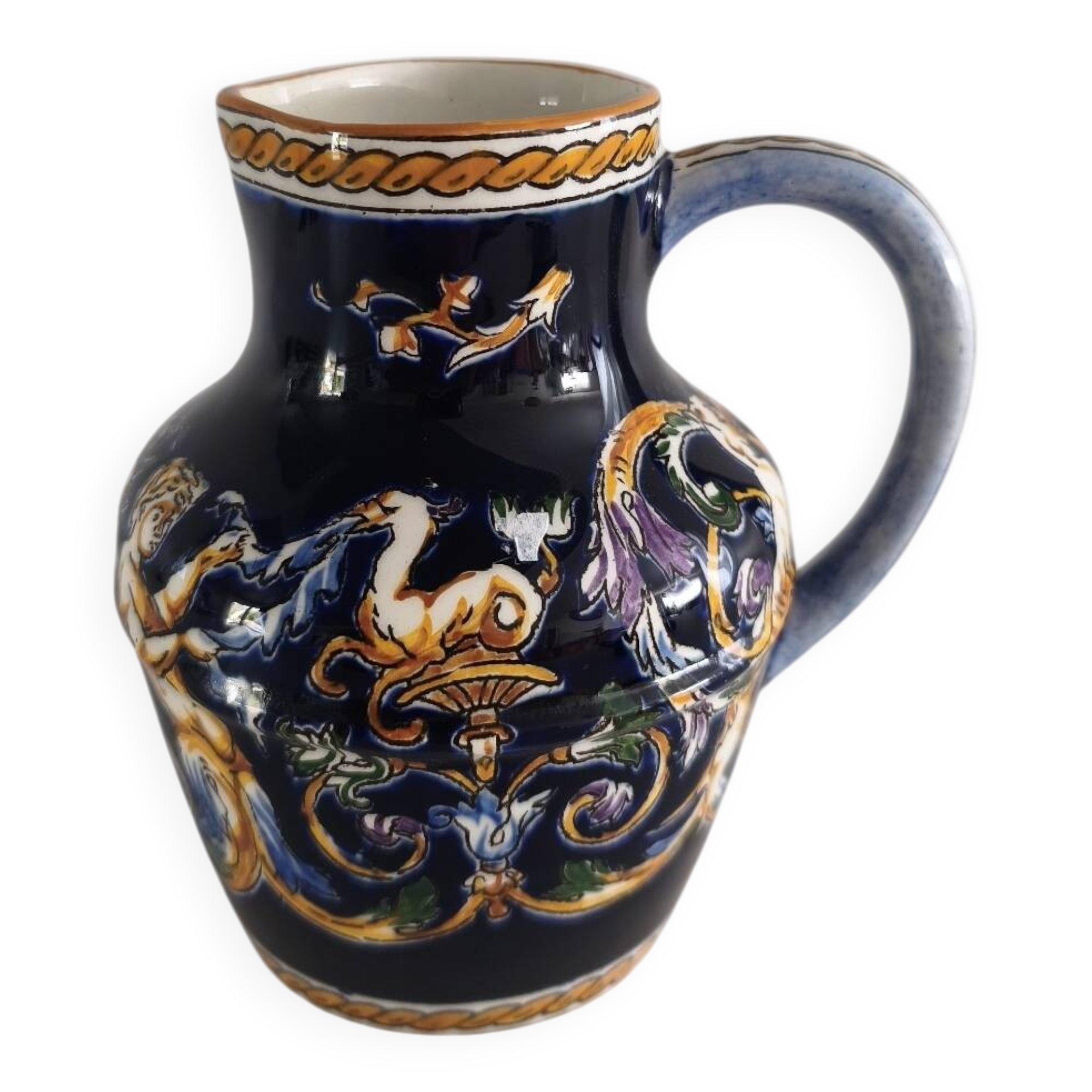 Petit pichet / Pot à lait en faïence de Gien - Renaissance