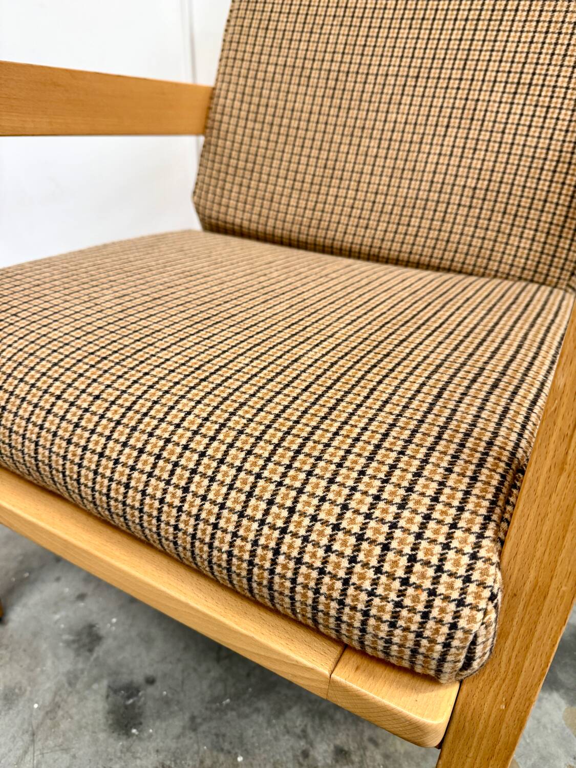 Scandinavian houndstooth armchair