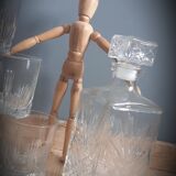 Set 6 sky glasses and square carafe