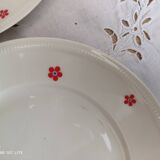 Dessert service 11 pieces in beige Bavaria porcelain with small orange flowers