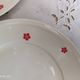 Dessert service 11 pieces in beige Bavaria porcelain with small orange flowers