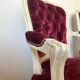 Pair of Louis XV style upholstered velvet armchairs