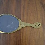 Miroir "nymphe" à main en laiton