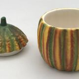 Vintage ceramic sugar bowl by Barettoni Nove, melon shape, Italy