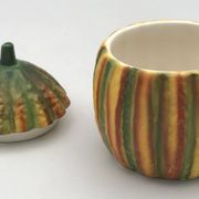 Vintage ceramic sugar bowl by Barettoni Nove, melon shape, Italy
