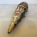 Long ashtray with barbotine shell