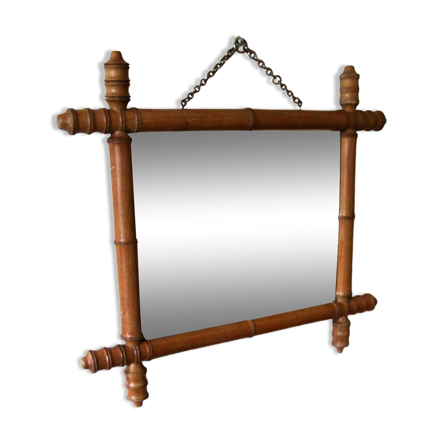 Bamboo effect wooden mirror