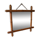 Bamboo effect wooden mirror
