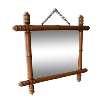 Bamboo effect wooden mirror