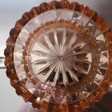 Polished glass ashtray pink blush