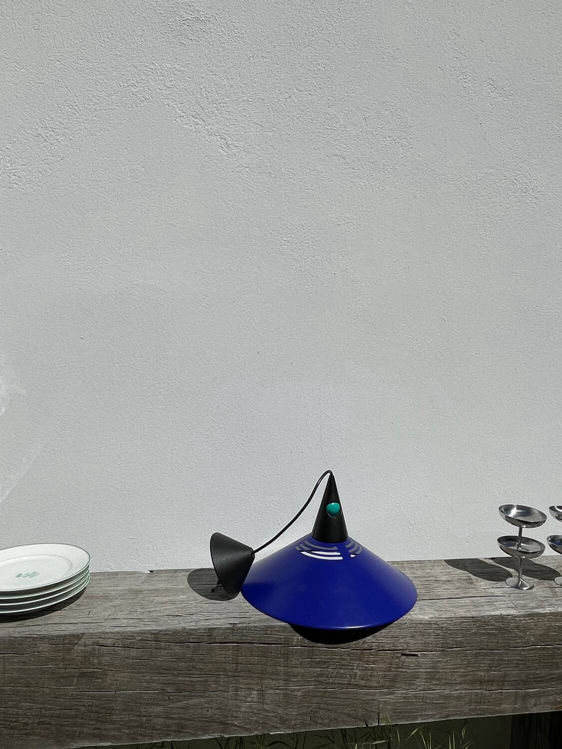 Postmodern blue metal pendant light Glossy