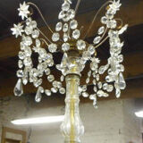 8-bulb tassel chandelier with garland