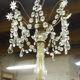 8-bulb string chandelier with crystal drops
