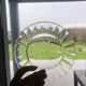 Duralex dessert plates in the shape of a daisy flower, transparent glass