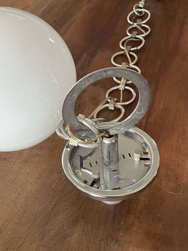 Suspension opaline Targetti Sankey vintage