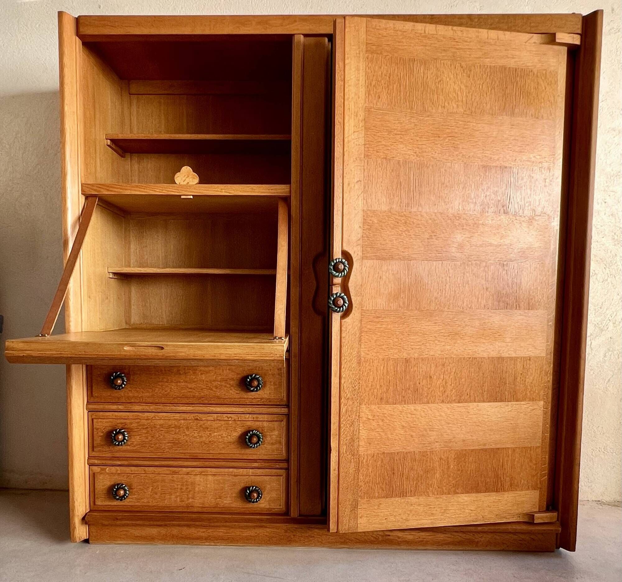Gemini secretary wardrobe by Guillerme and Chambron, France 60s
